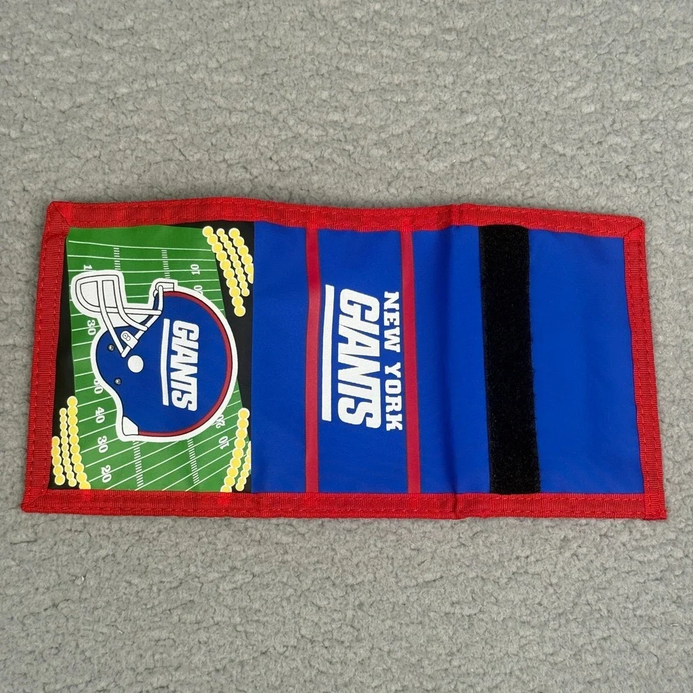 New York Giants Trifold Wallet NFL Blue Red Nylon Game Day JF Sports Vintage